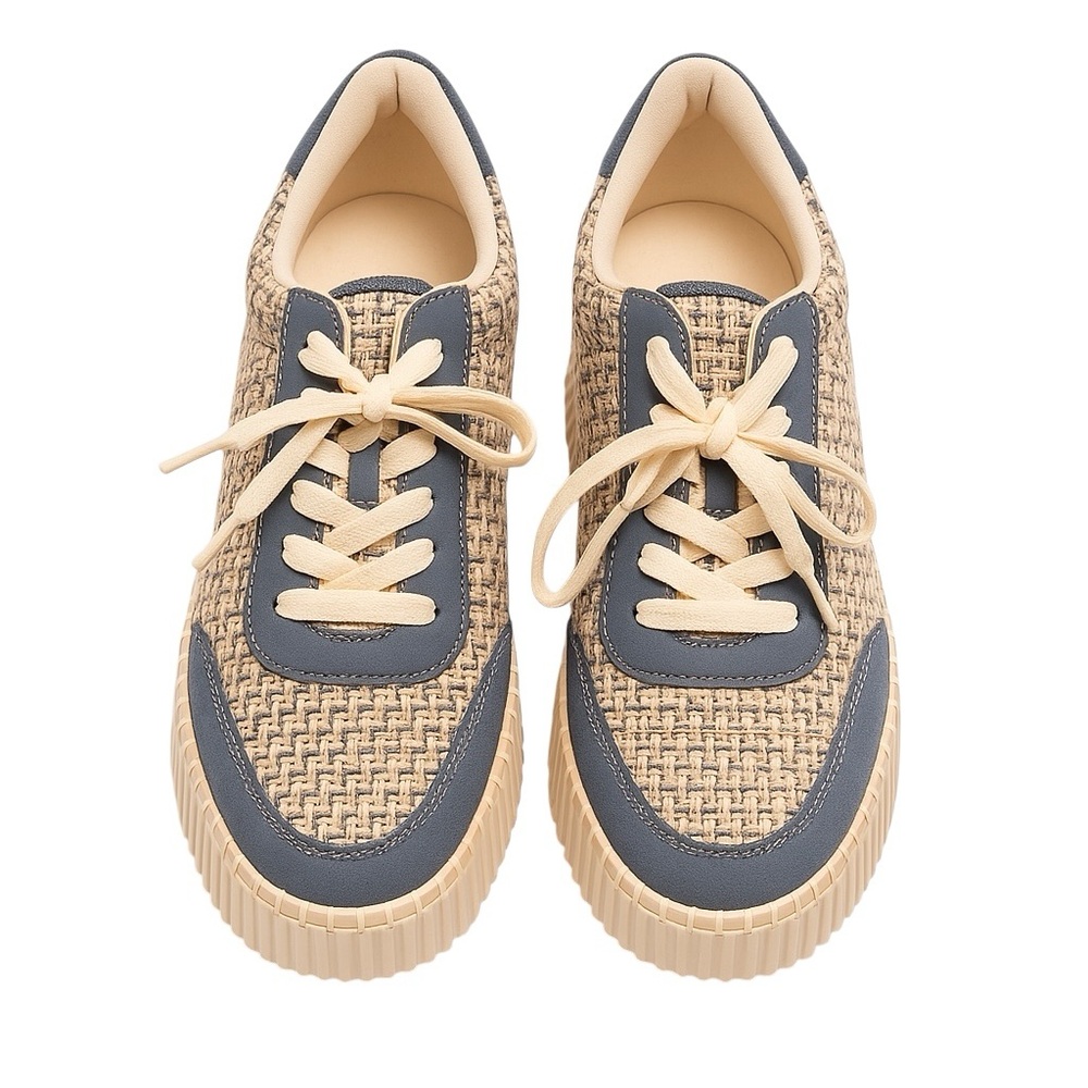 Universal Thread Woven Platform Sneakers Blue Cre… - image 1